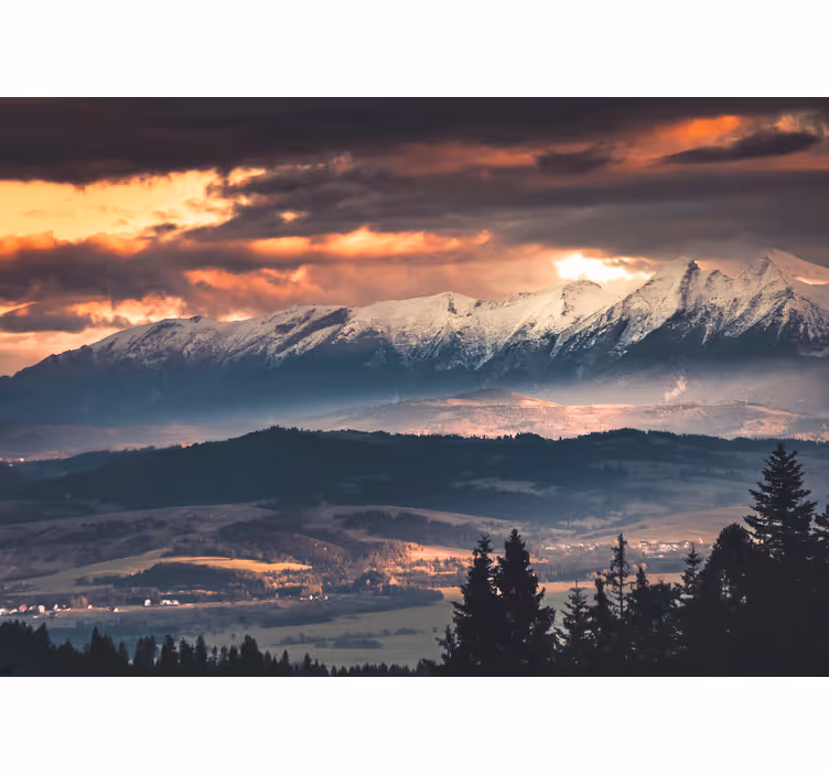 Living room blind golden top polish tatry - TenStickers