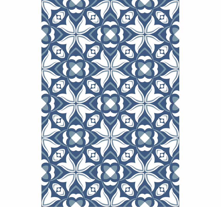 Blue blind with elegant botanical designs - TenStickers