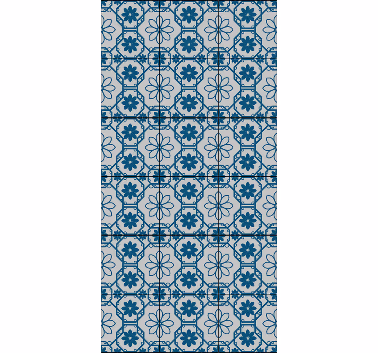 Blue blind floral mosaic pattern - TenStickers