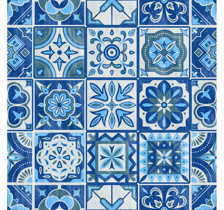Blue blind with talavera blue design - TenStickers