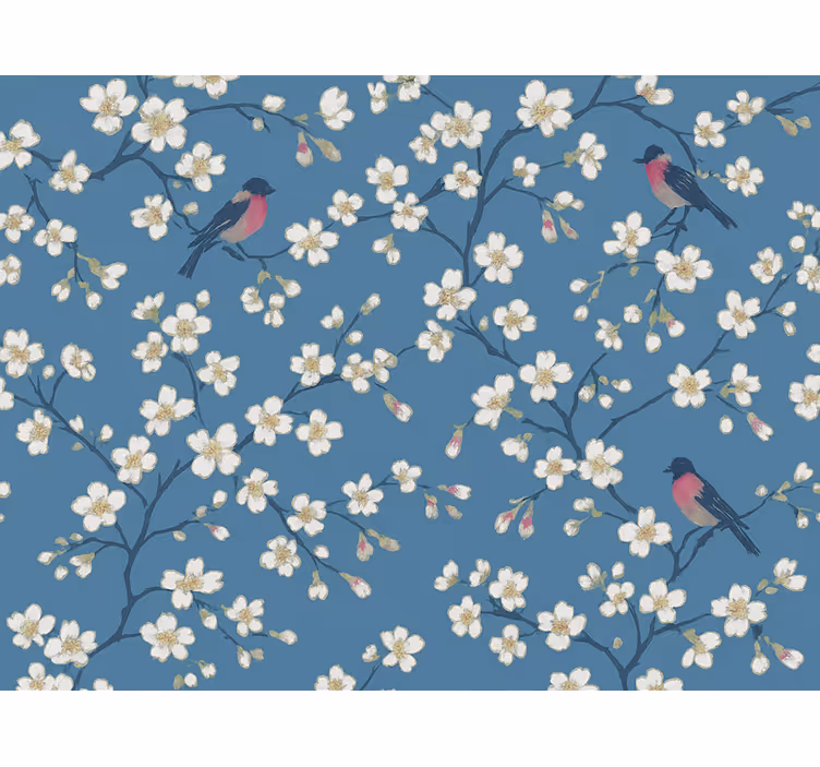 Blue blind blue orchard birds - TenStickers