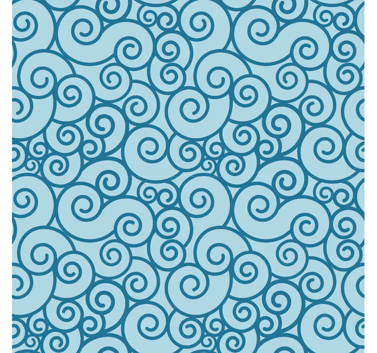 Blue blind with swirly pattern design - TenStickers
