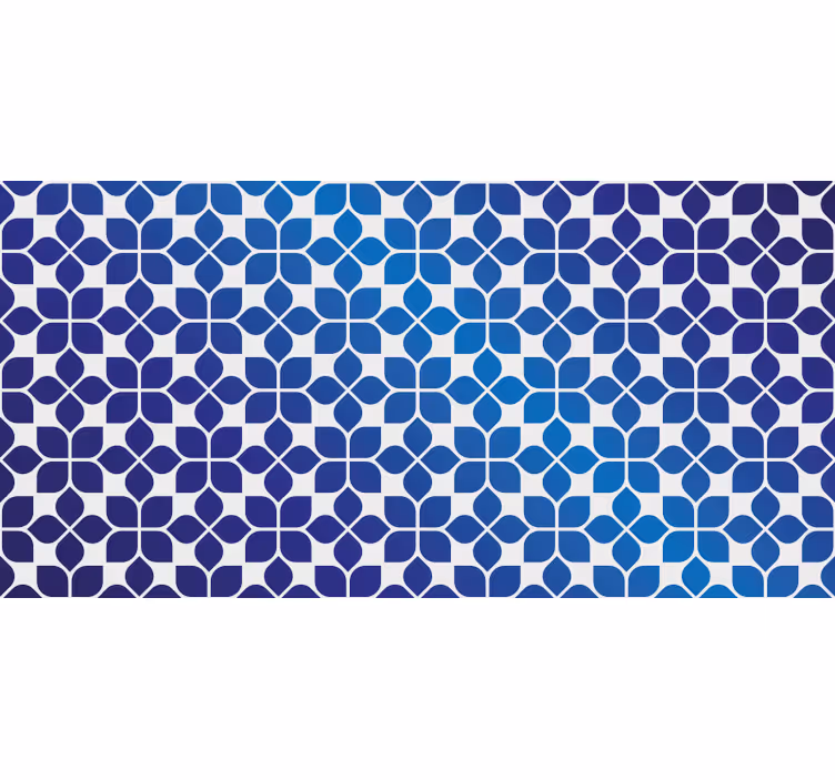 Blue blind with blue floral design - TenStickers