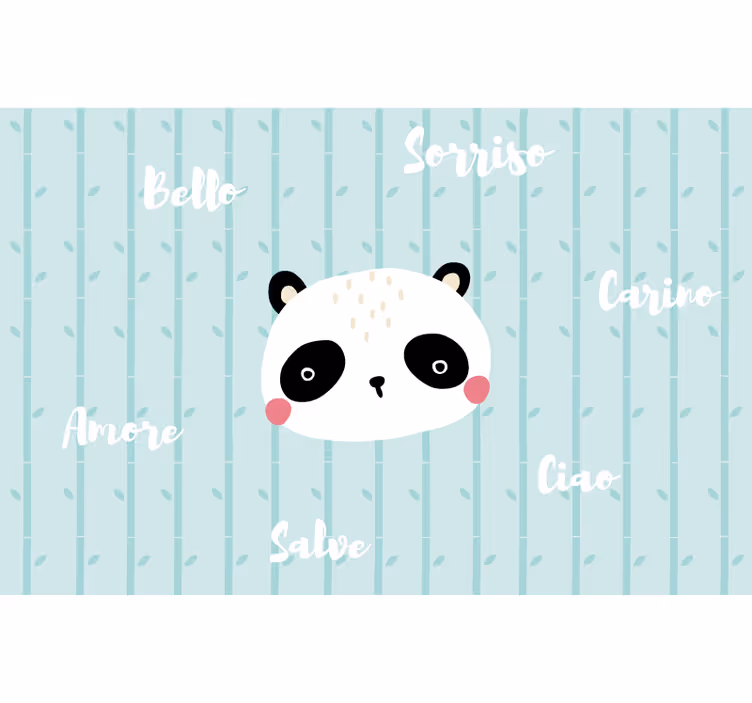 Blue blind panda in the clouds - TenStickers