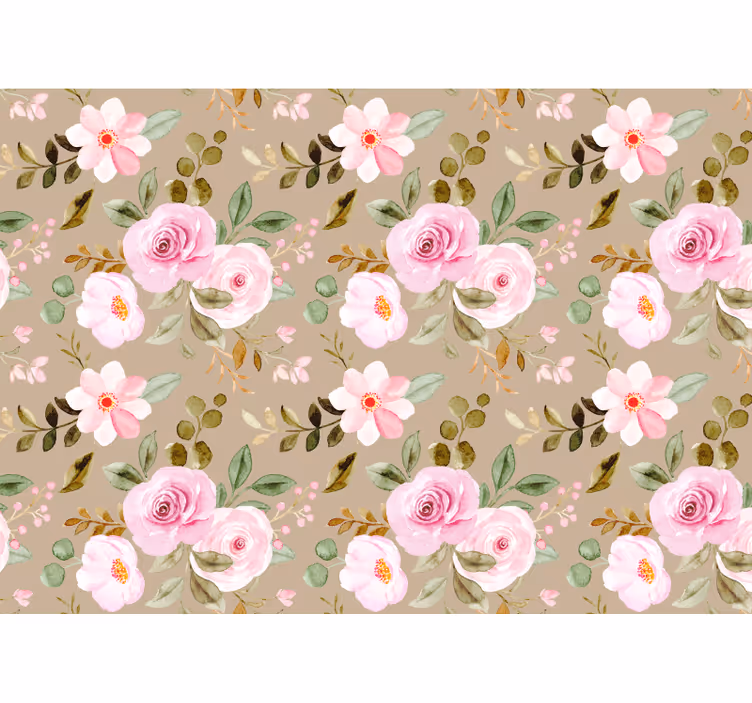Living room blind with vintage beige rose texture - TenStickers