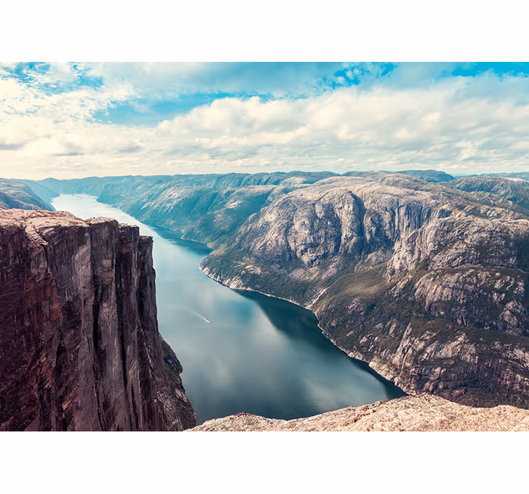 Living room blind inspired by norwegian fjords - TenStickers