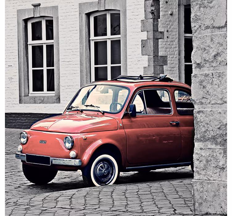 Living room blind vintage old fiat 500 style - TenStickers