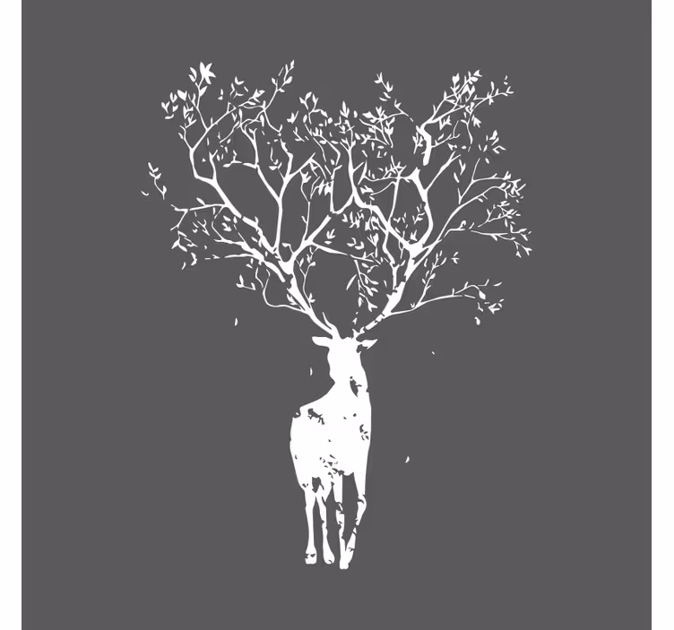 Living room blind tree stag design - TenStickers