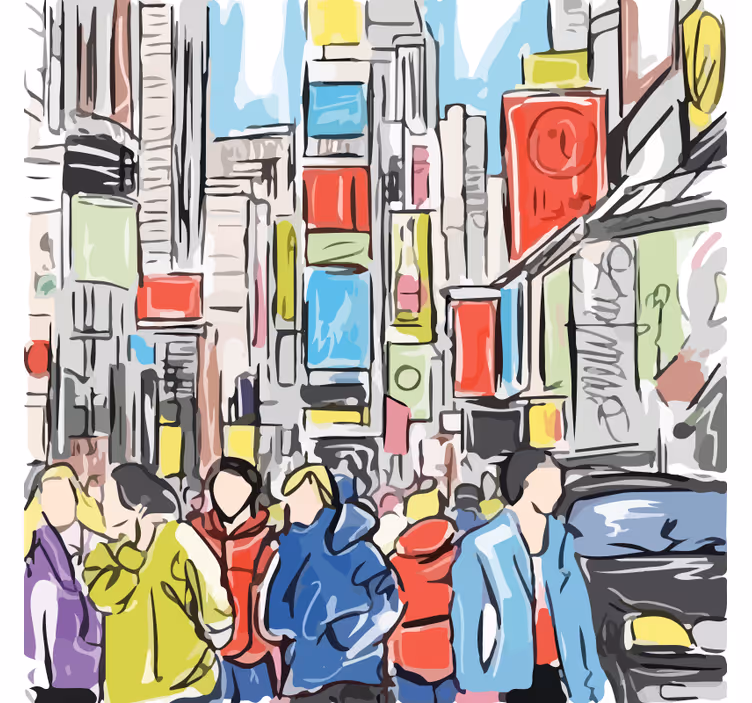 Living room blind new york modern people - TenStickers