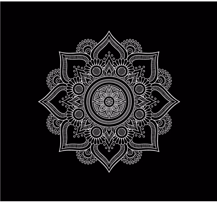 Living room blind black and white mandala - TenStickers