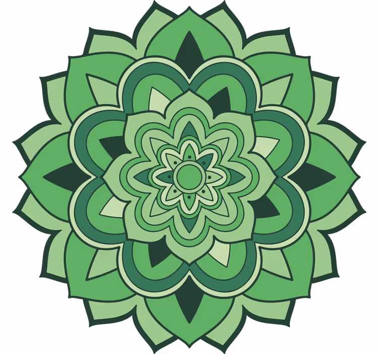 Green blind in a vibrant mandala design - TenStickers