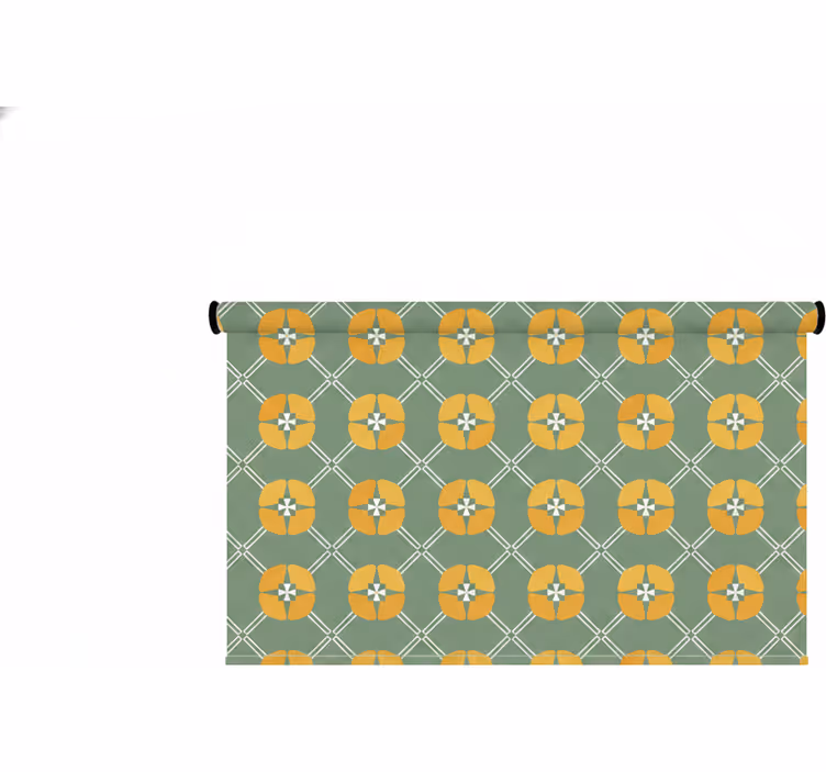 Green blind with vintage green floral design - TenStickers