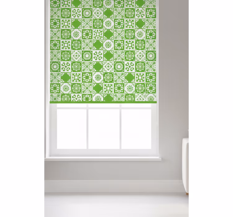 Green blind in abstract green and white design - TenStickers