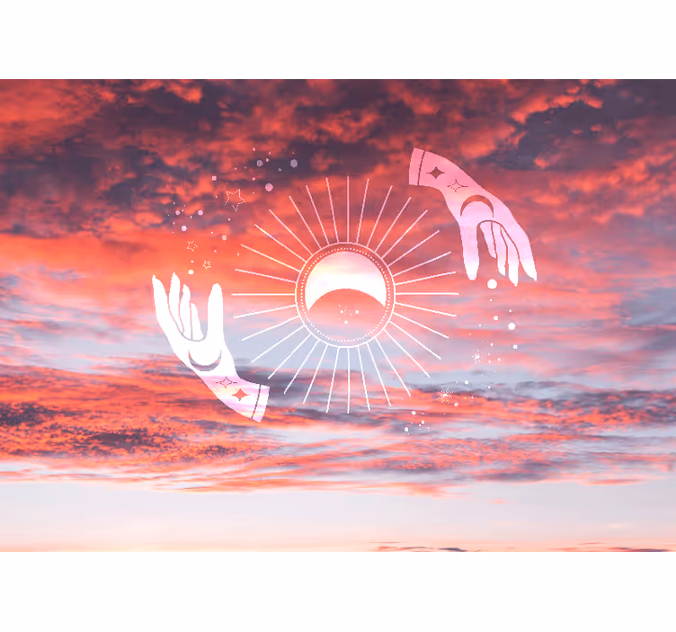 Zen skyward hands living room blind - TenStickers