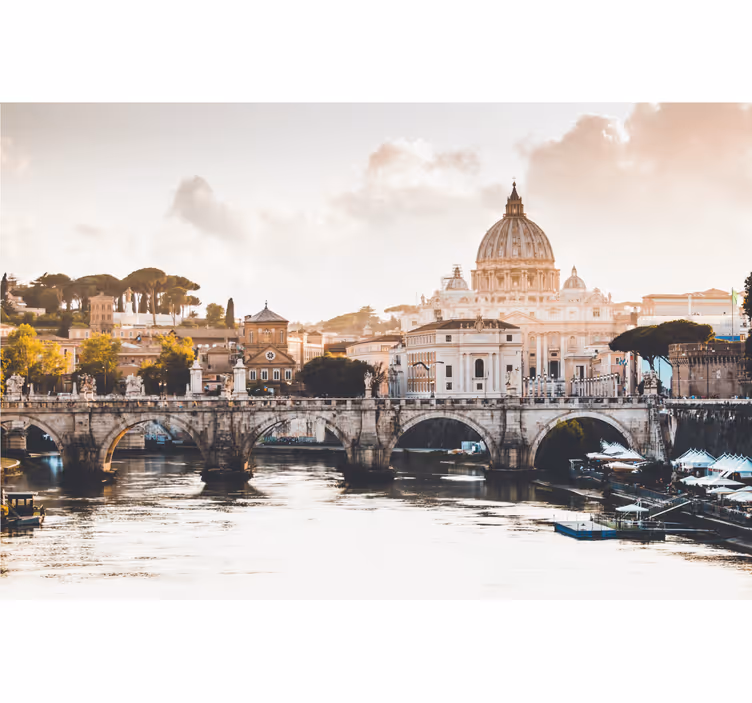 Living room blind angel's bridge with st. peter's basilica - TenStickers