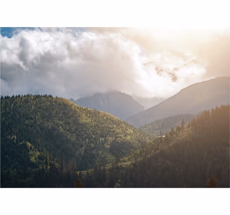 Living room blind tatra national park design - TenStickers