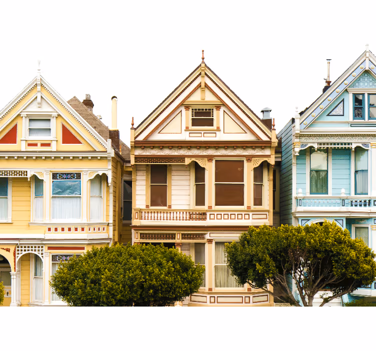 Living room blind inspired by san francisco vintage homes - TenStickers