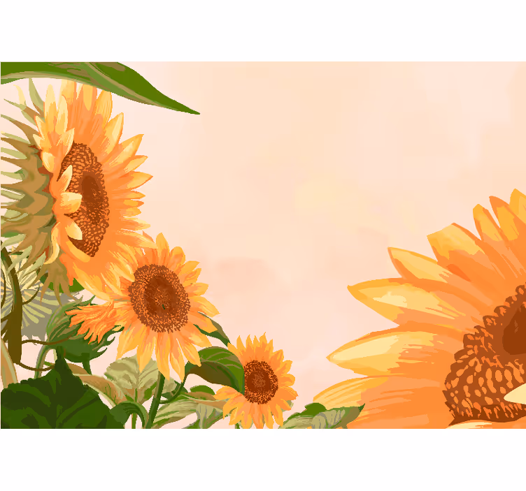 Living room blind painted sunflowers - TenStickers