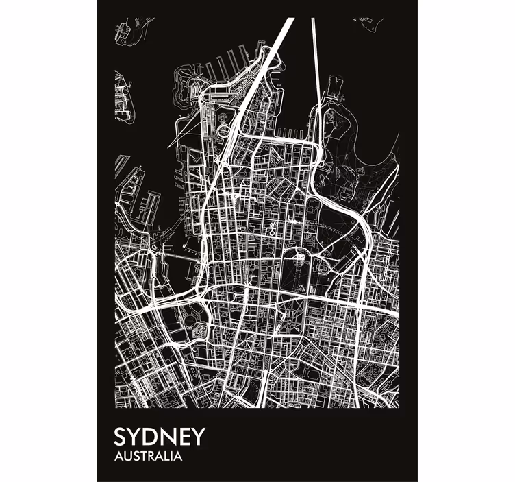 Living room blind sydney map design - TenStickers