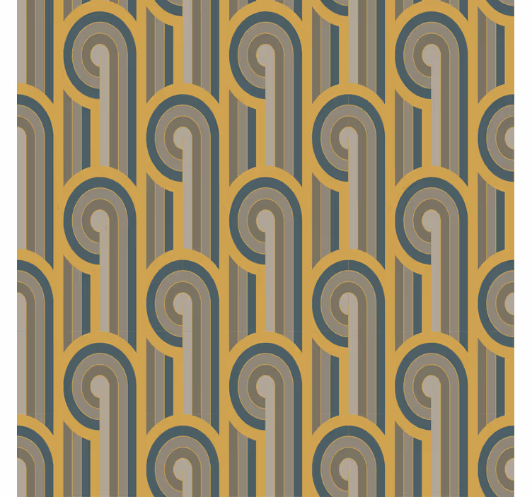 Living room blind with art deco geometric patterns - TenStickers