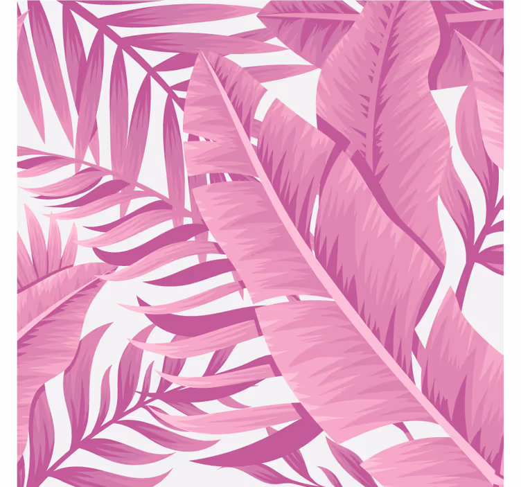 Tropical pink palm leaves living room blind - TenStickers