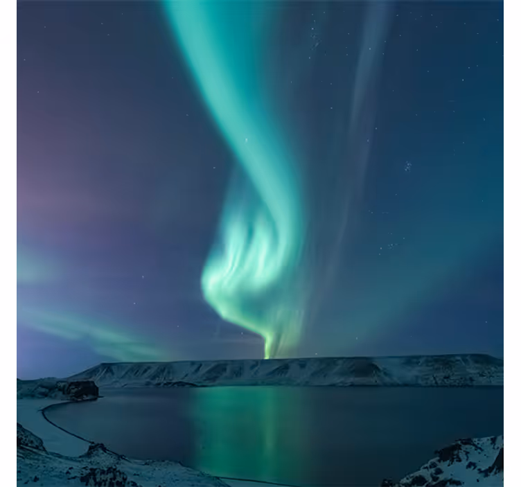 Living room blind with stunning northern lights design - TenStickers