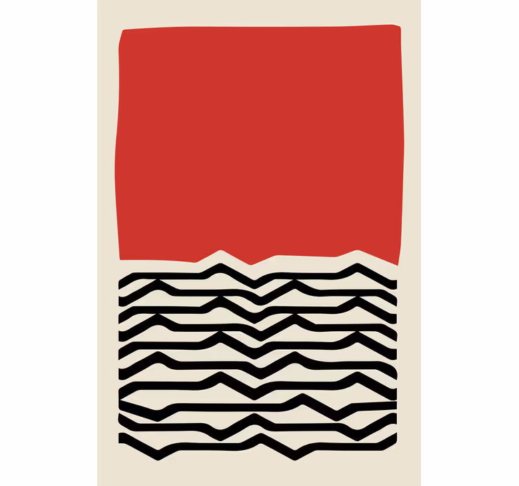 Living room blind in red with irregular black lines - TenStickers