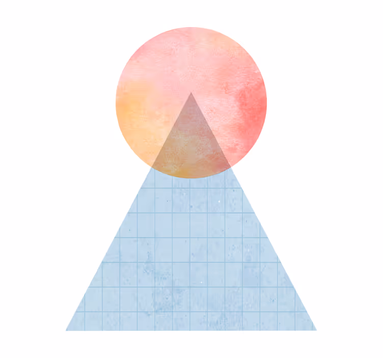 Living room blind sun and wall art triangle - TenStickers