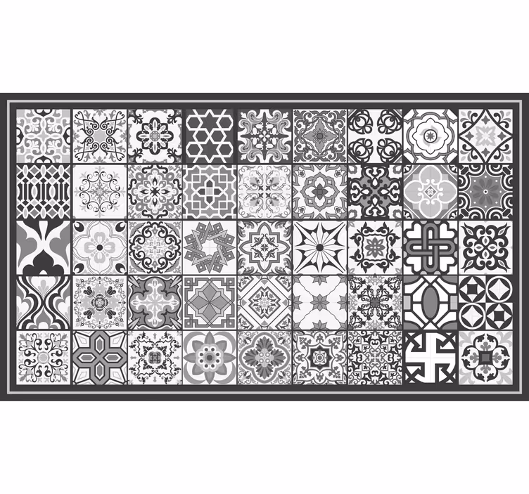 Grey blind in dark grey rustic mosaic pattern - TenStickers