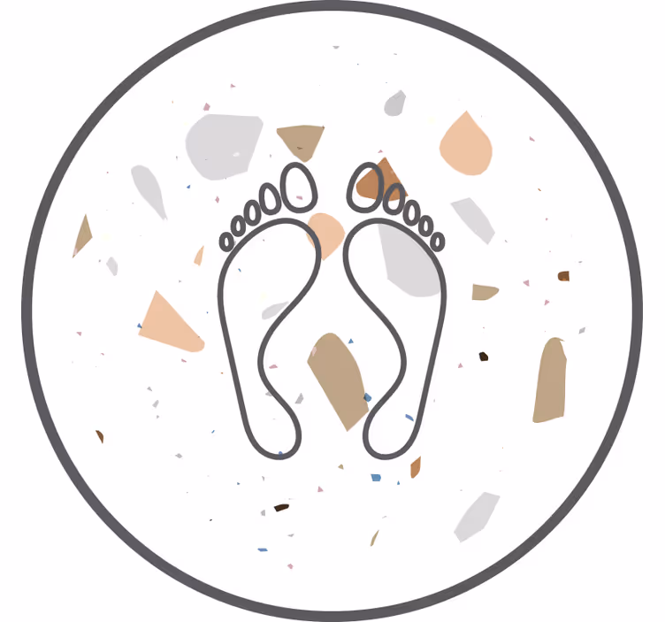 White blind terrazzo footprints - TenStickers