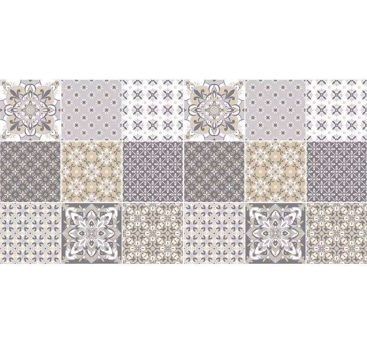 Beige blind with moroccan tile effect design - TenStickers