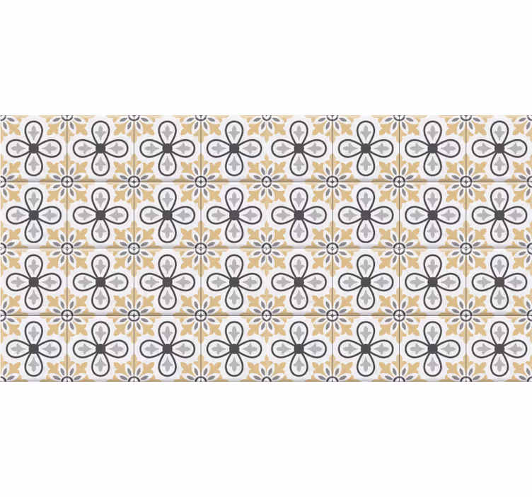 Beige blind with kitchen retro tiles design - TenStickers