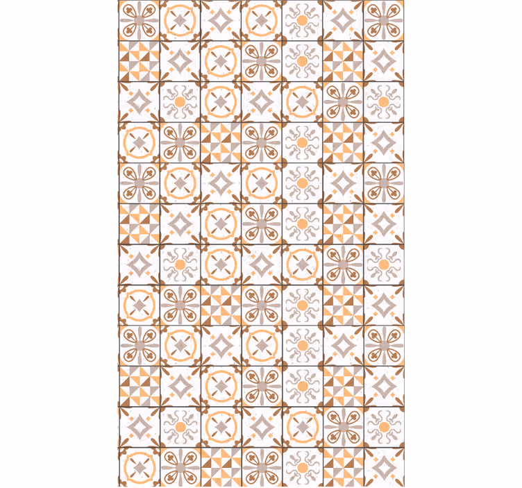 Beige blind with brown squares pattern - TenStickers