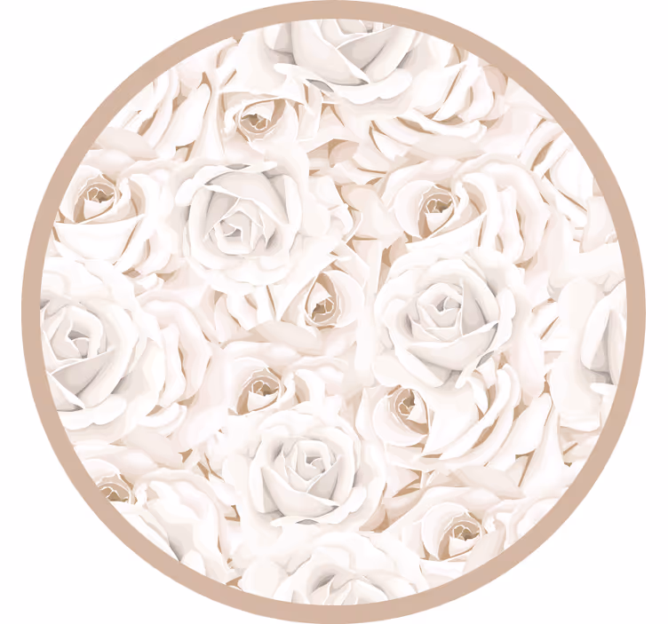 Beige blind with elegant white roses design - TenStickers