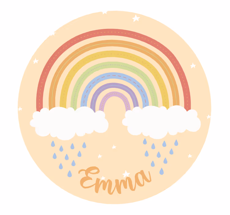 Beige blind watercolor rainbow personalized name - TenStickers
