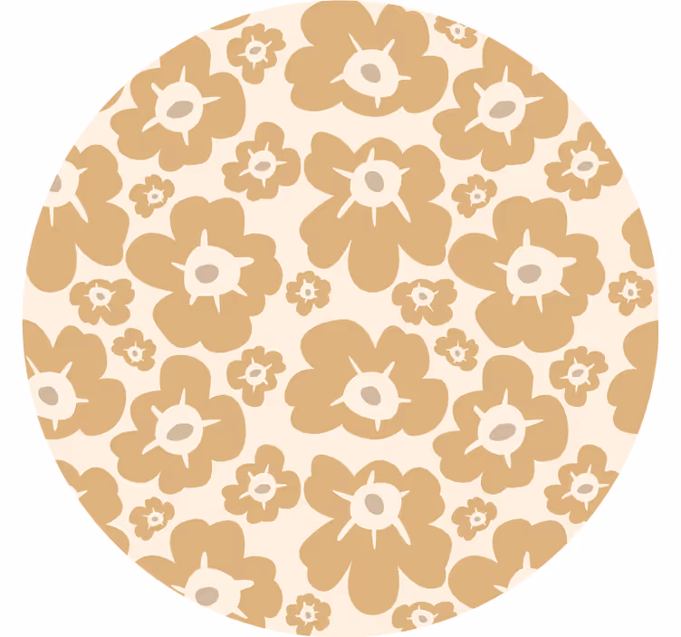 Beige blind with beige poppies design - TenStickers