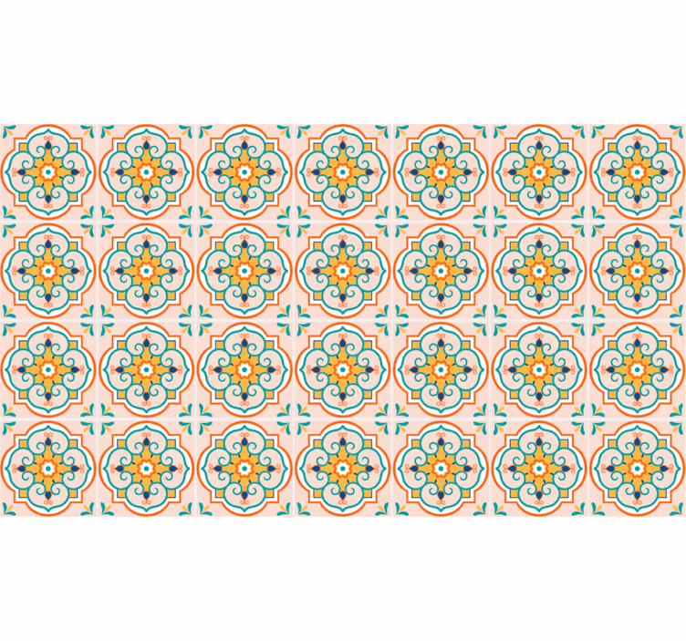 Beige blind with colorful square design - TenStickers