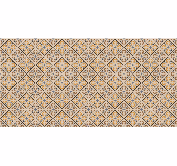 Beige blind with gold and blue baroque pattern - TenStickers