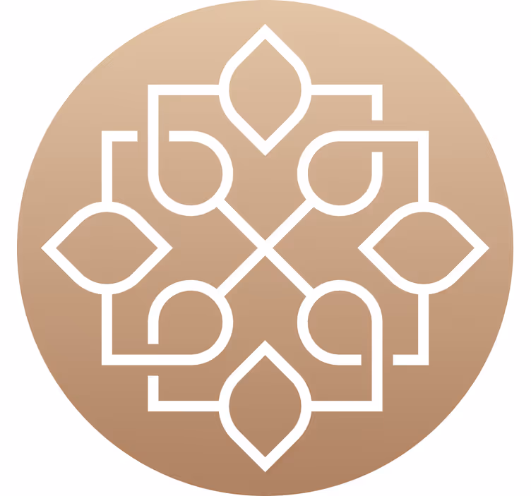 Beige blind with simple geometric lines mandala design - TenStickers