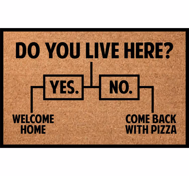 Beige blind do you live here pizza - TenStickers