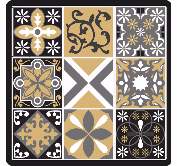 Bedroom blind with gold and silver patch tiles - TenStickers