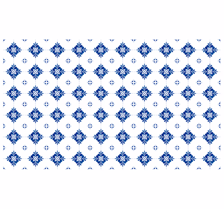 Bedroom blind vintage blue tile - TenStickers