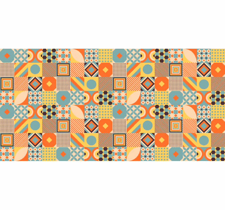 Colorful tiles bedroom blind - TenStickers