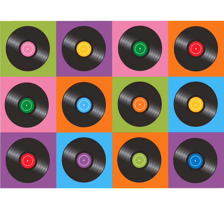 Bedroom blind kitchen vinyl disc plates - TenStickers