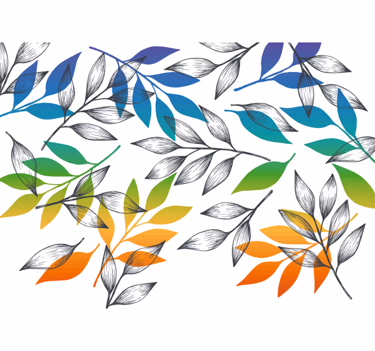 Rainbow leaves bedroom blind - TenStickers