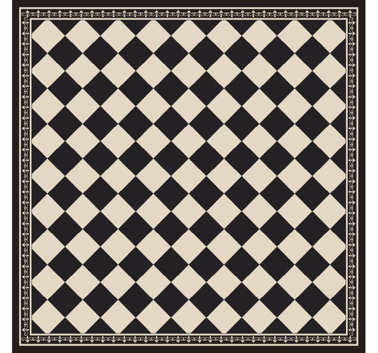 Bedroom blind black checkerboard design - TenStickers