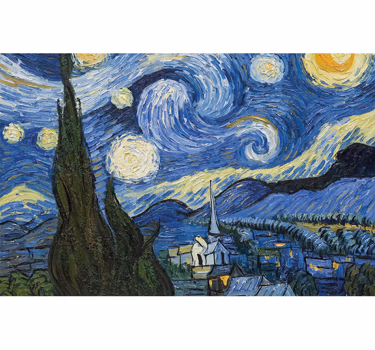 Bedroom blind van gogh starry night design - TenStickers