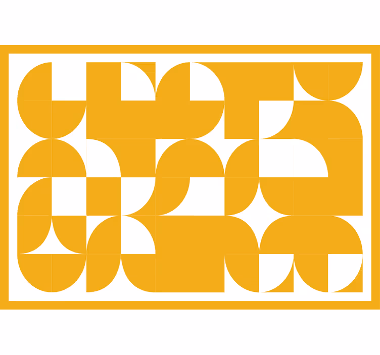 Bedroom blind with yellow circle geometric pattern - TenStickers