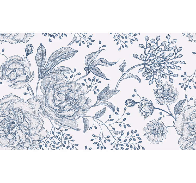 White blind with vintage floral design - TenStickers