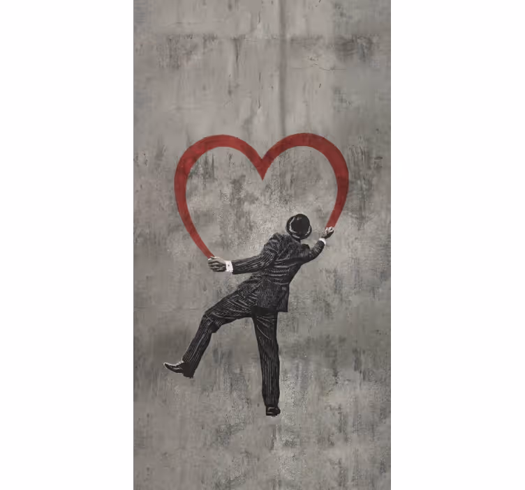 Grey blind banksy heart graffiti design - TenStickers